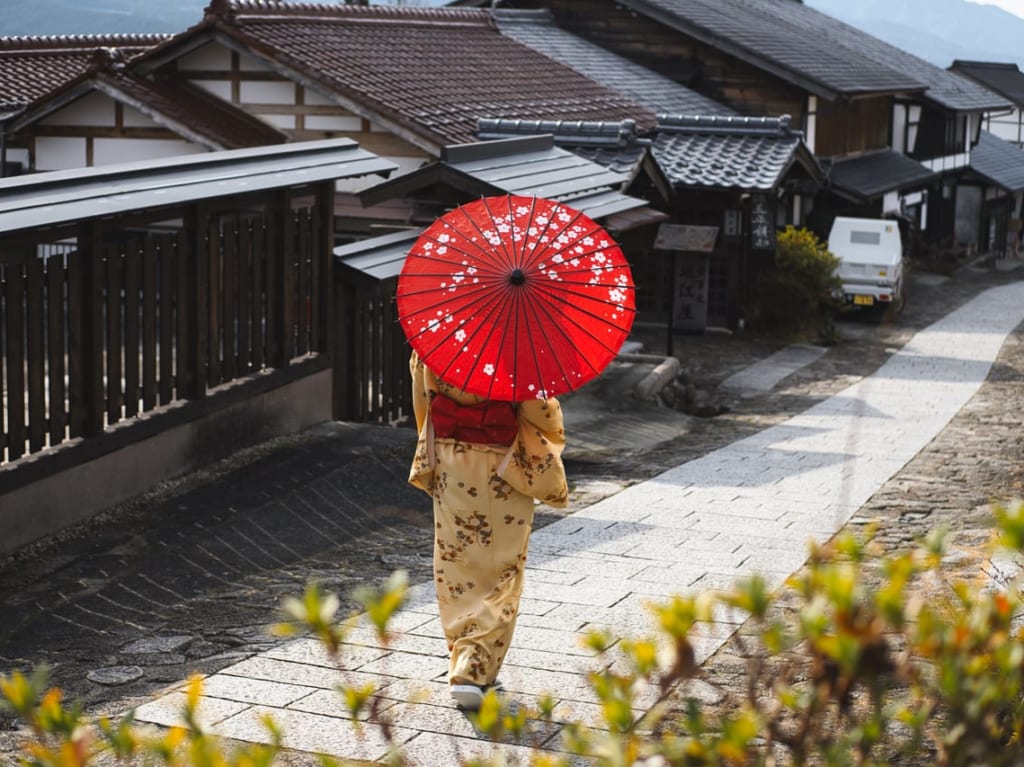 着物と傘